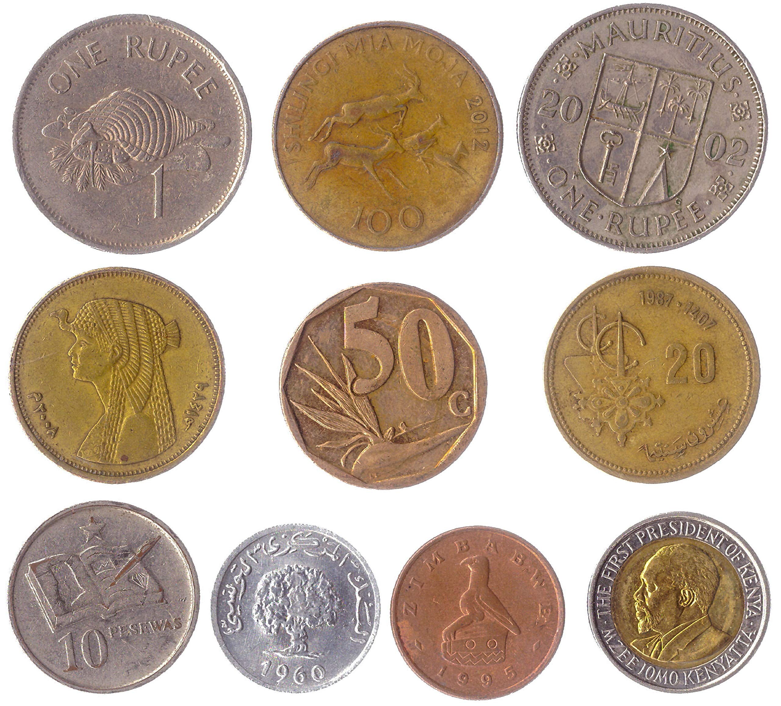 10 Different Coins from 10 Different African Countries.