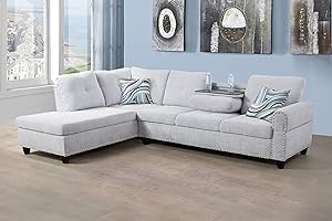 FUOROLA Manten L Shape Sectional Sofa for Living Room, Apartment, Game Room, Guest Room and Office