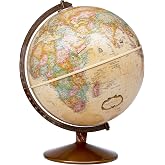 Replogle Globes Franklin World Globe, Antique Ocean, 12-Inch Diameter, Raised Relief (3-Dimensional Relief for Mountain Ranges). This Easy to assemble globe features over 4000 place names including political borders and provincial borders, shipping routes, detailed lakes, rivers, tributaries and canals. Held by a sturdy metal stand. (Ready To Assemble)