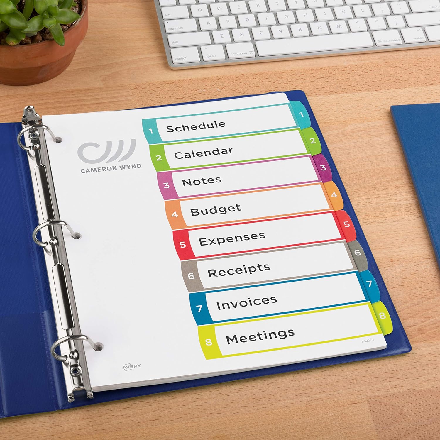 Avery 8-Tab Dividers for a 3 Ring Binders, Customizable Table of Contents, Multicolor Tabs, 1 Set (11841) : Office Products
