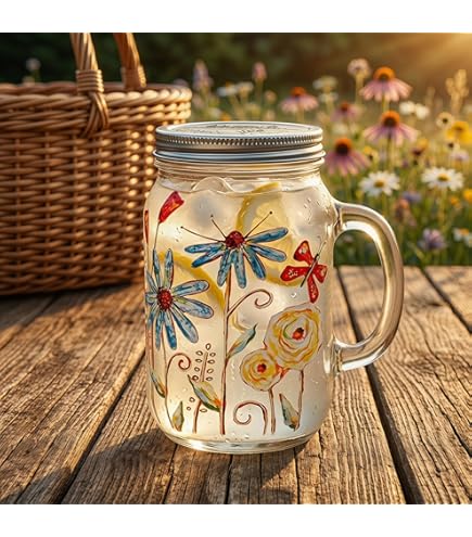 Amazon.com: Grant Howard 51081Mason Jar Embossed with Spout, 64 oz