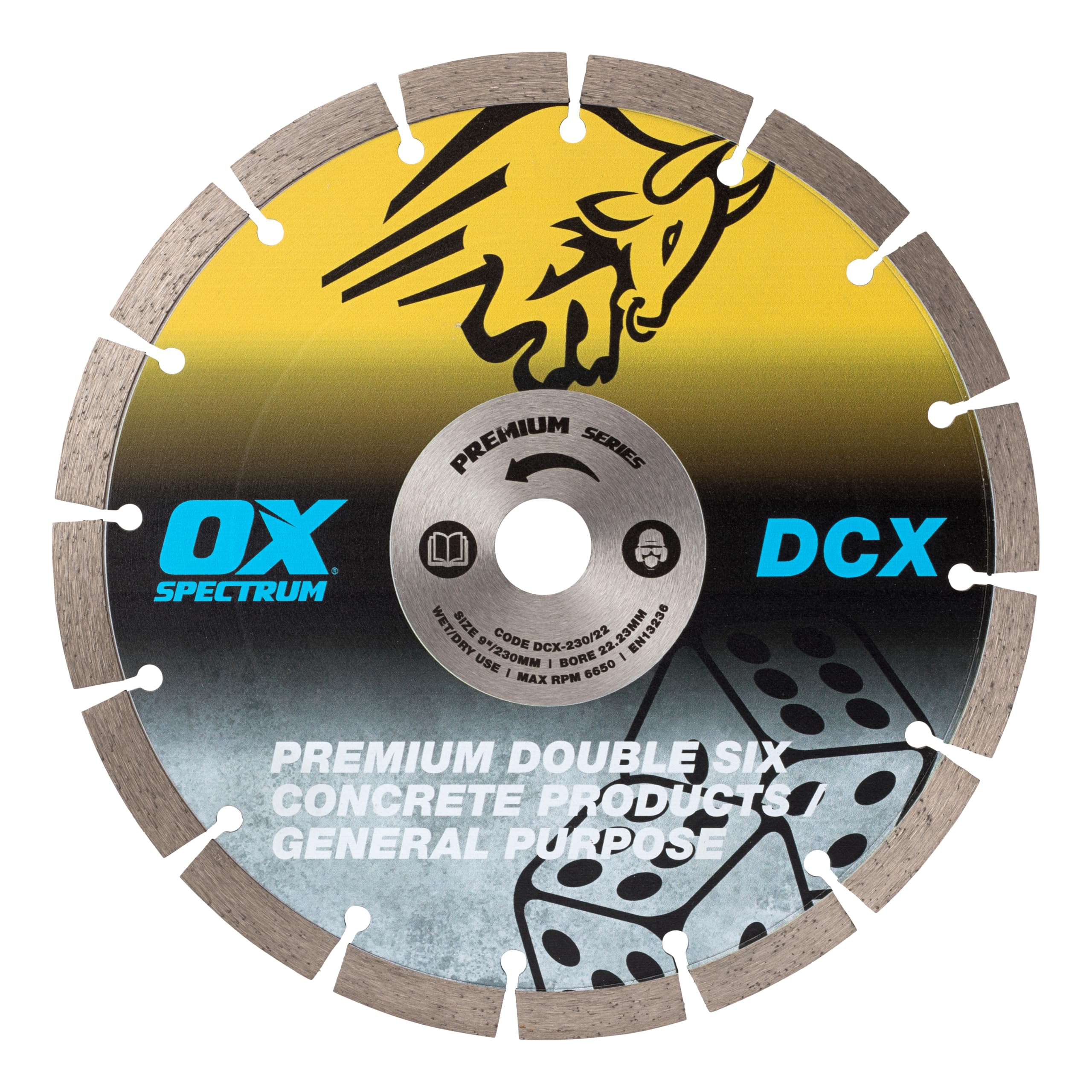 OX Spectrum Premium Double Six Diamond Blade - GP - 230/22.23mm