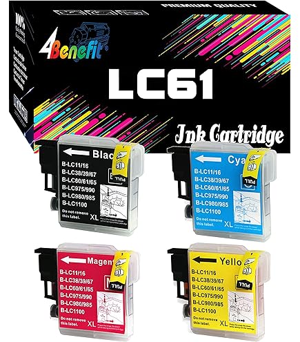 2-Pack LC61 Compatible Black Ink Cartridges For Brother Printers MFC-5490 J410 J220