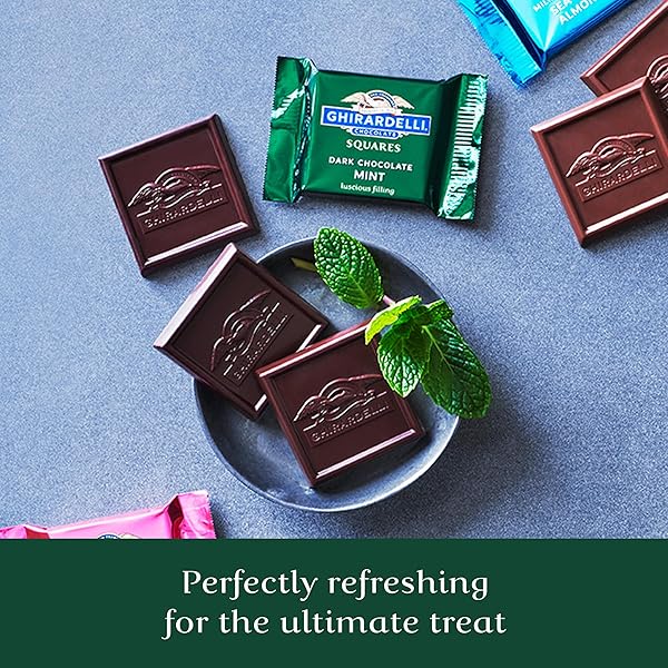 GHIRARDELLI DARK CHOCOLATE MINT SQUARES, 5.32 OZ BAG