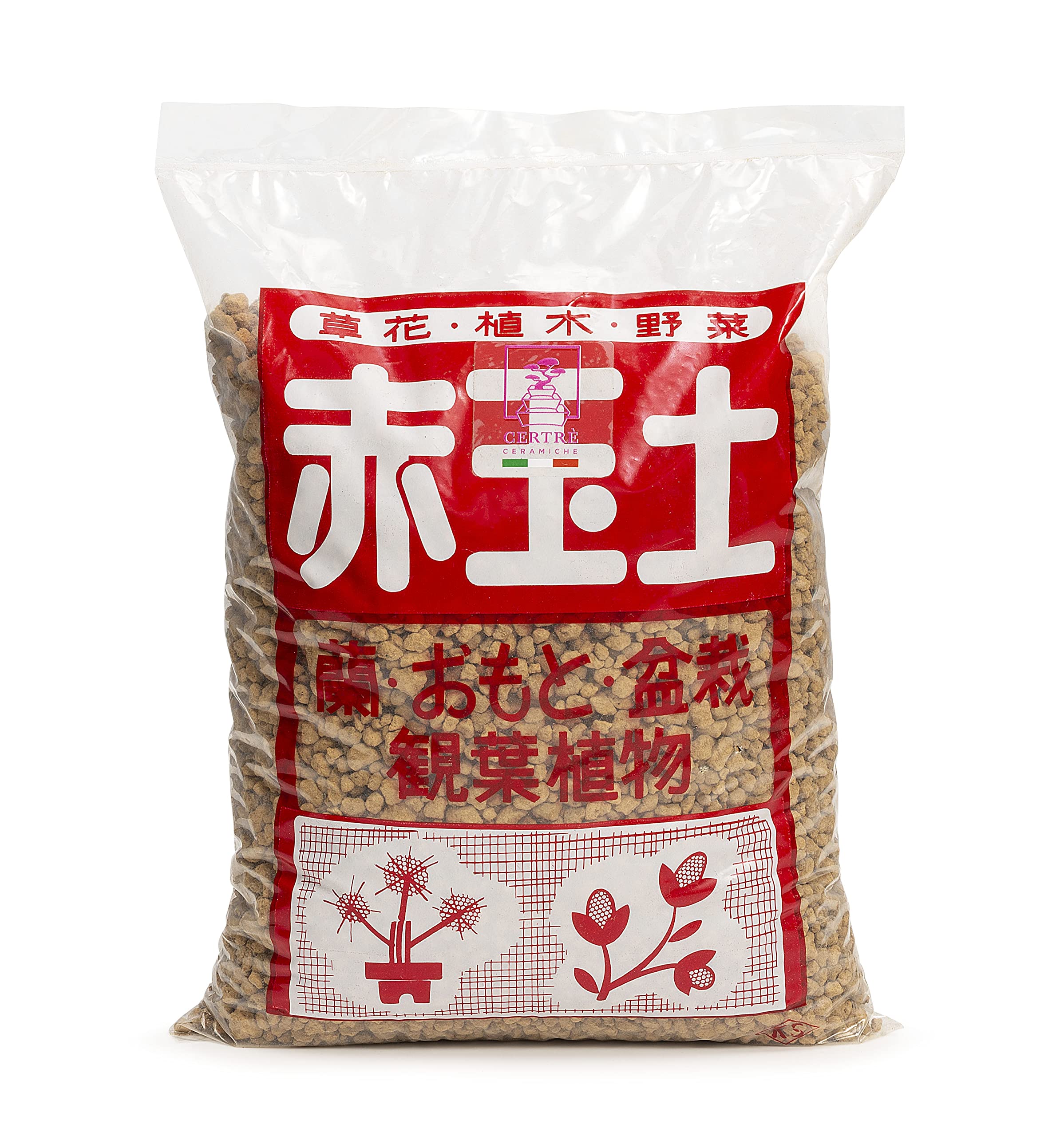 CERTRE Bonsai Soil, Medium-Fine Grain 3-7 mm, 2 Liters (Akadama Ibaraky Plant Soil, Japan)