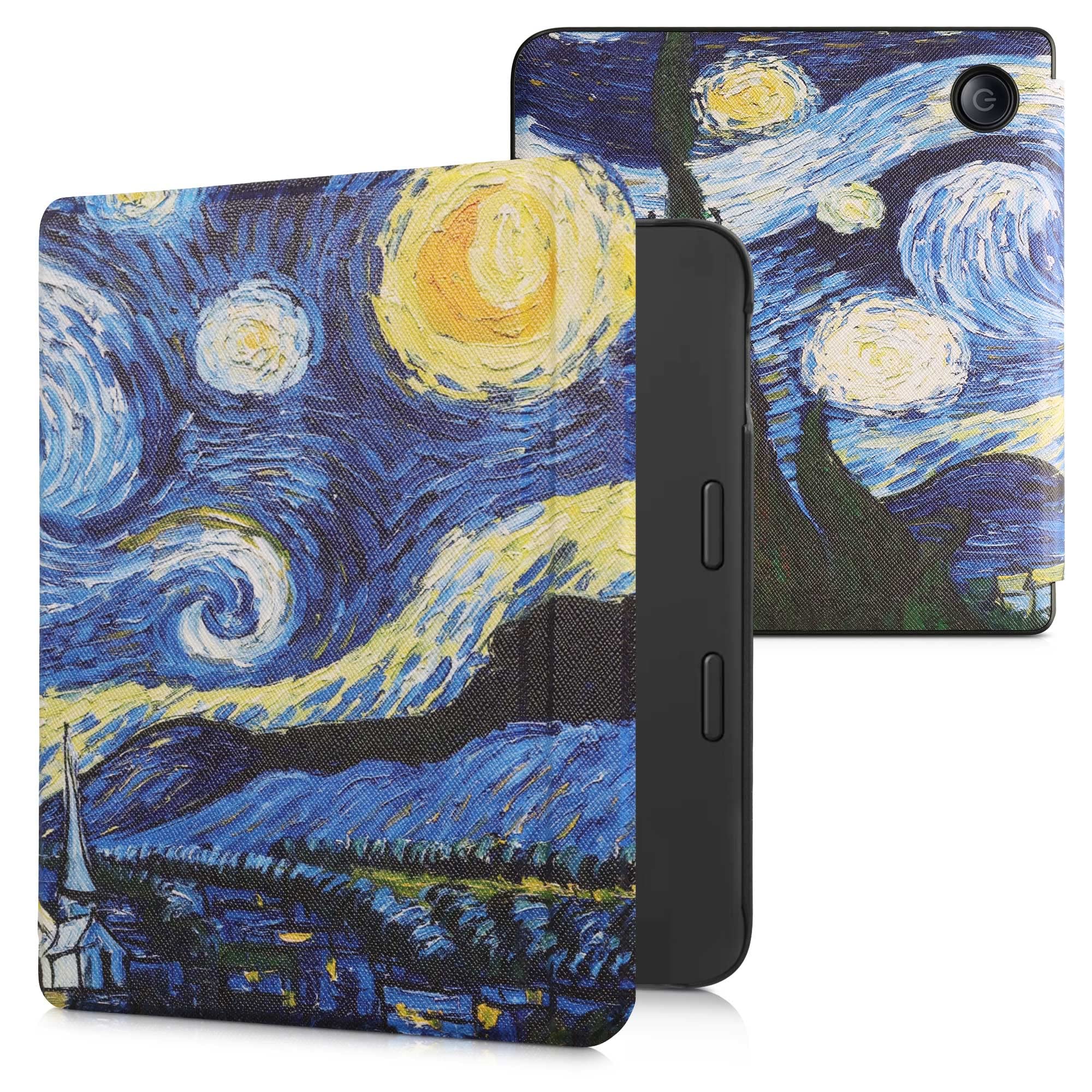 kwmobile Cover for Kobo Libra 2 Case - eReader Cover with auto sleep funktion - Starry Night with Blue/Yellow — image 1