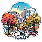 Oakland California Sticker 4 Inch Travel Souvenir City Destination - Waterproof Vinyl Decal for Laptop Water Bottle Car Tumbler - Durable Aesthetic Long-Lasting Stickers for Adults ID44990