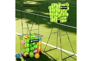 TurboStride Tennis & Pickleball Hopper Basket – Portable Ball Collector for Easy Ball Pickup, Available in Foldable or Wheeled Options