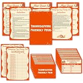 Thanksgiving Friendly Feud Game, Happy Thanksgiving Trivia Feud Quiz, Fall Harvest Board Game for Adults Family, Fall Holiday Party Activities Decorations, Autumn Party Supplies &amp; Favors -06