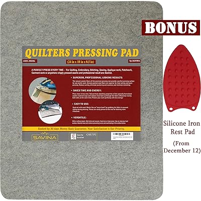 24" x 18" Wool Pressing Pad - Quilting Ironing Pad by Savina. Take Your Quilting or Other Textile Craft to The Next Level with Professional Results