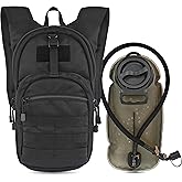 MARCHWAY Tactical Molle Hydration Pack with 2.5L TPU Water Bladder, Low-Profile Organized Military Backpack for Hiking, Cycli