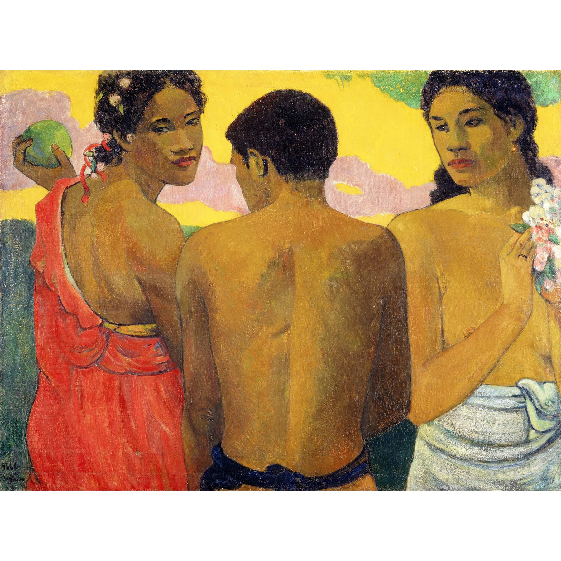 Paul Gauguin Three Tahitians Large Wall Art Print Canvas Premium Poster Mural