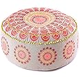 Yoga Décor Floor Cushion Cover Red Moroccan Seating Area Boho Floor Pillow Accent Your Living Room, Bedroom, Nursary or Kids Room Bedroom Décor Pouf Ottoman Stool Footstool Cotton 24x8 Unstuffed