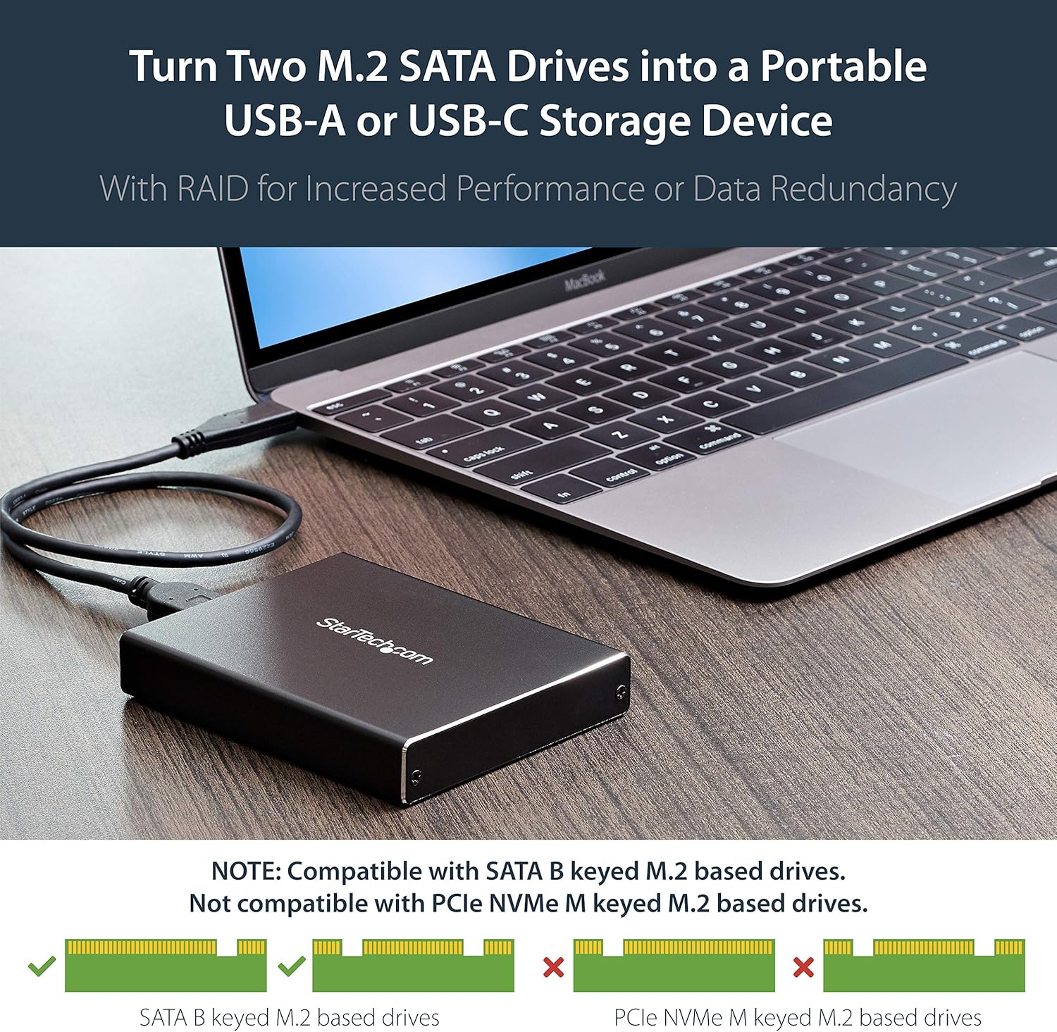 Startech Com Dual M 2 Enclosure Raid Usb 3 1 Gen 2 Noir Sm22bu31c3r Startech Amazon Fr Informatique