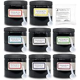 Jacquard Procion MX Dye, 8 Colors, Fiber Reactive Powder, Bundled Scoops | 8 oz each color of Procion MX dye powder for tie dye &amp; shibori, colorfast on cotton &amp; linen, includes 8 Moshify craft scoops