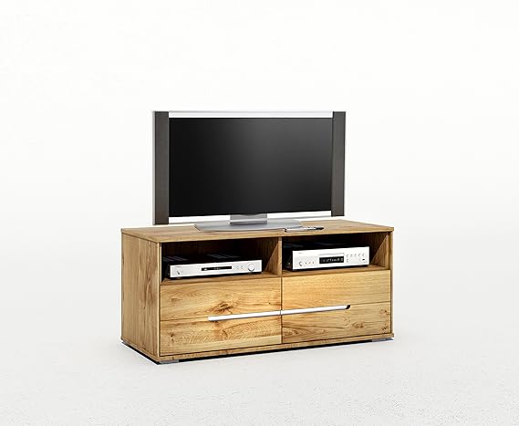 TV-Kommode Lowboard Wildeiche Massiv Slimline mit durchgehenden Lamellen 2998 exsopo