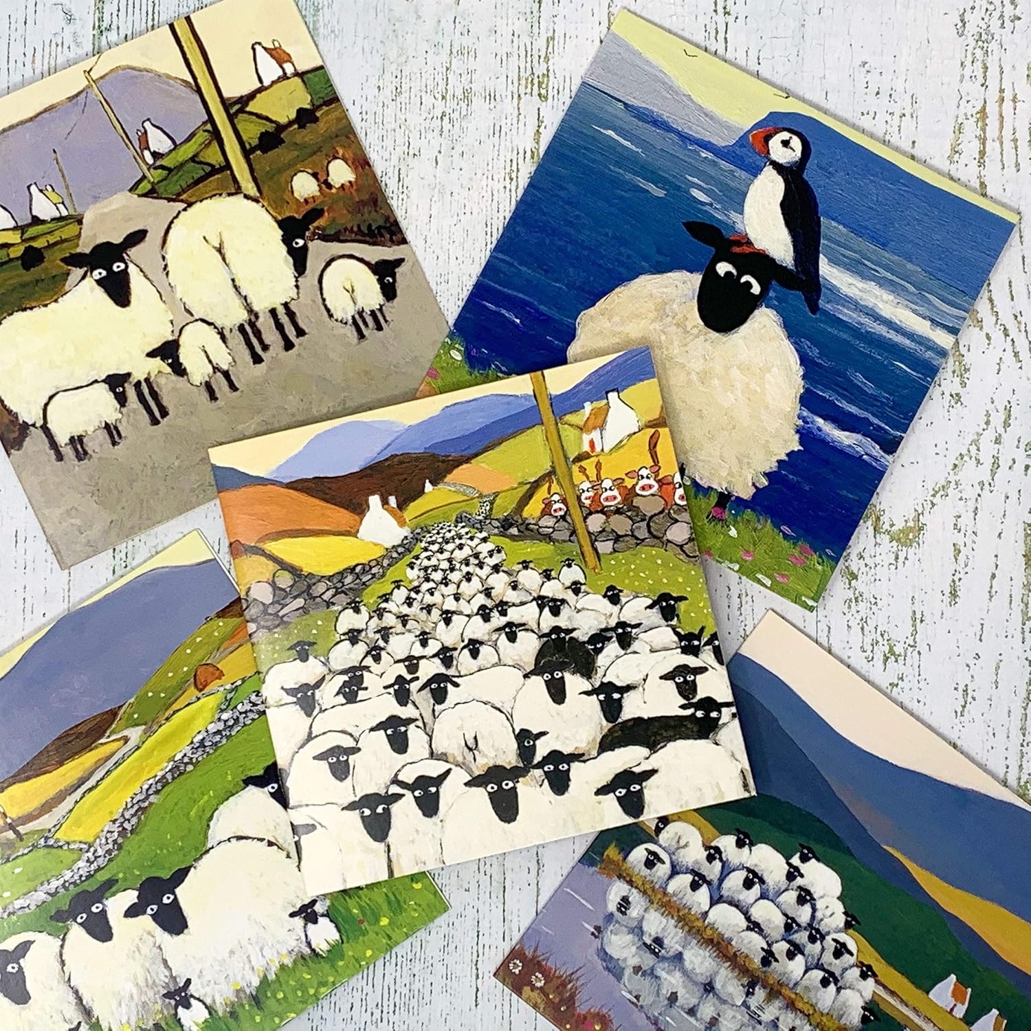 Whimsical World of Thomas Joseph Greeting Cards, 10 Sheep Notelets with envelopes, All Occasion Blank Cards, Thankyou Card - Image 4