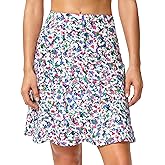 Viodia Women's 20'' Long Swim Skirt High Waisted Ruffle Skort Modest Swimsuits Knee Length Bottoms Tankini with Skirts