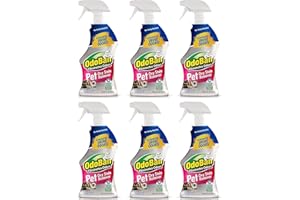 OdoBan Pet Solutions Oxy Stain Remover, Pet Stain Eliminator, Made in the USA, 6-Pack, 32 Ounce Spray Each