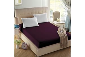 4U'LIFE Single Fitted Sheet, Prime 1800 Series, Ultra Soft & Comfortable, Double Brushed Microfiber (Eggplant Purple, Twin)