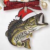 Fishing Ornament - Fishing Ornaments for Christmas Tree, Fisherman Ornaments - Fisherman Gifts for Men, Fish Lovers, Fisher Decor - Fishes Wood Cutouts - 2 Layer Wood Xmas Ornament 2025
