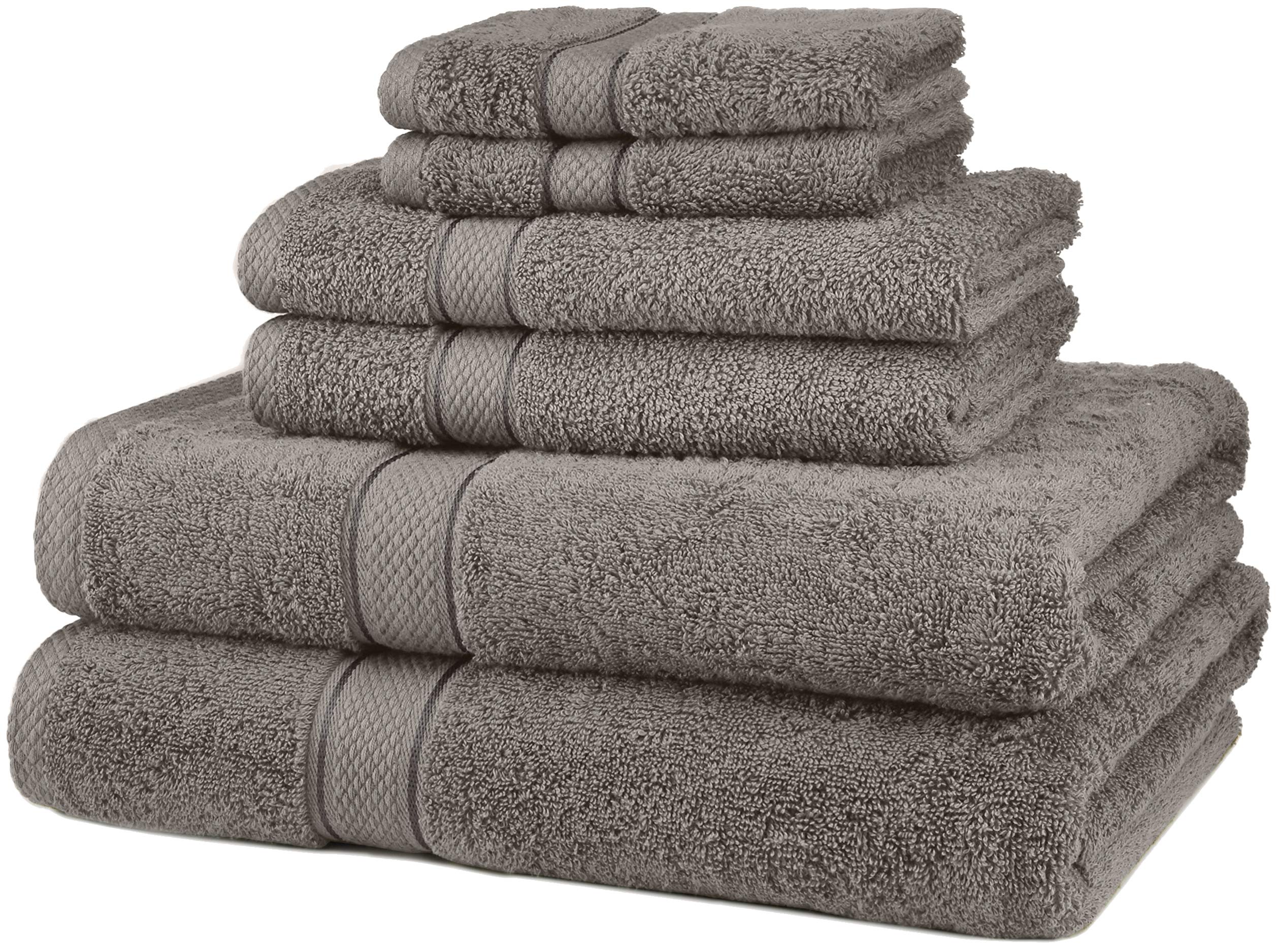 Amazon Brand Pinzon 6 Piece Blended Egyptian Cotton Bath Towel Set