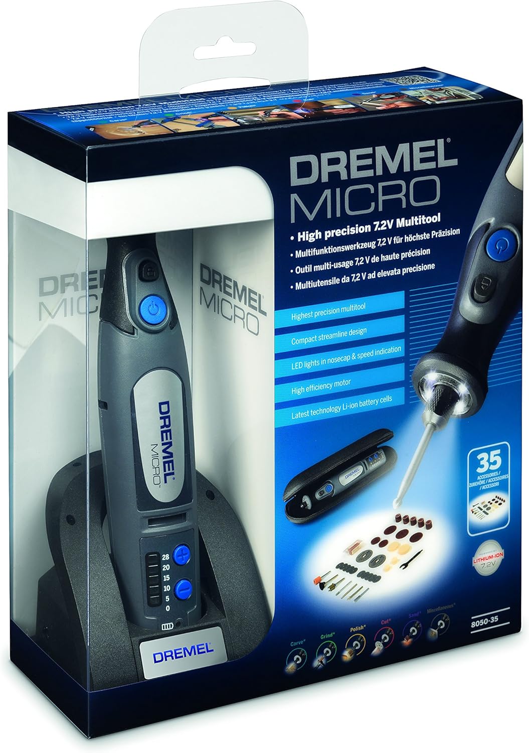 Super Saturday Dremel Micro 8050 Cordless Rotary Tool 7 2V Multi Tool Kit With 35 Accessories