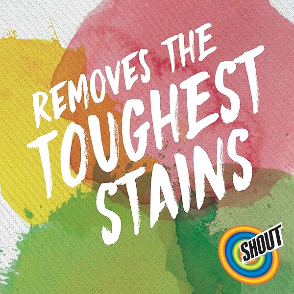 SHOUT ADVANCED STAIN REMOVER GEL FOR CLOTHES LAUNDRY, ULTRA CONCENTRATED GEL WITH BUILT-IN SCRUBBER BRUSH FOR DEEP SET-IN STAINS, 8.7OZ