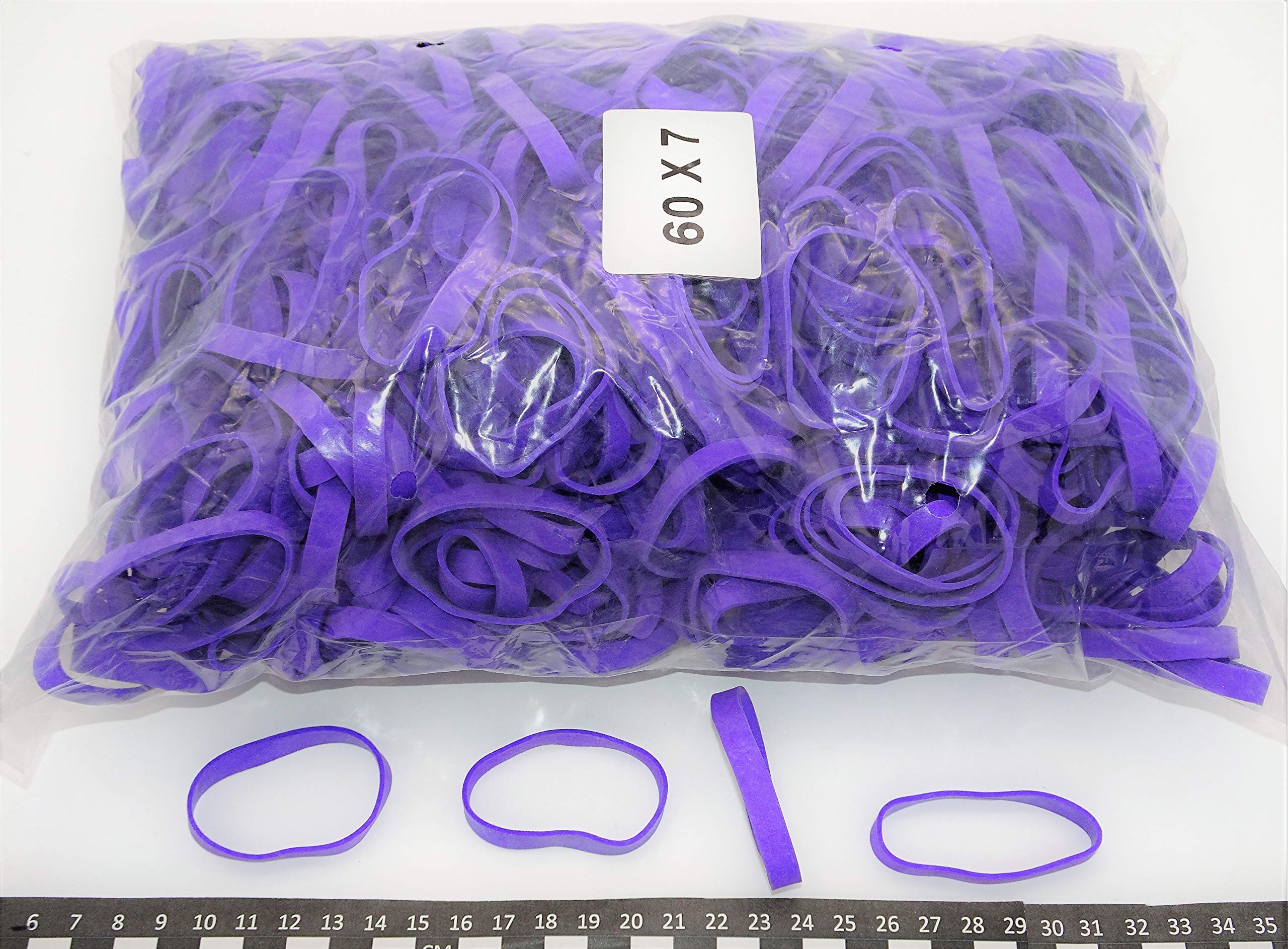 Progom - Rubber Bands - 60mm x 7mm - Purple - 1 kg Bag