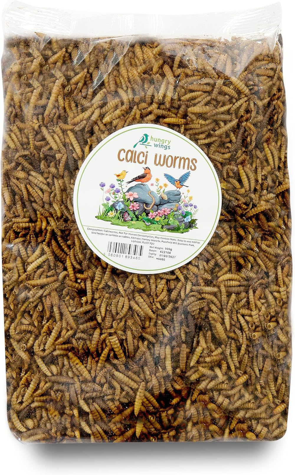 Hungry Wings Wild Bird Food Calci Worms 500g