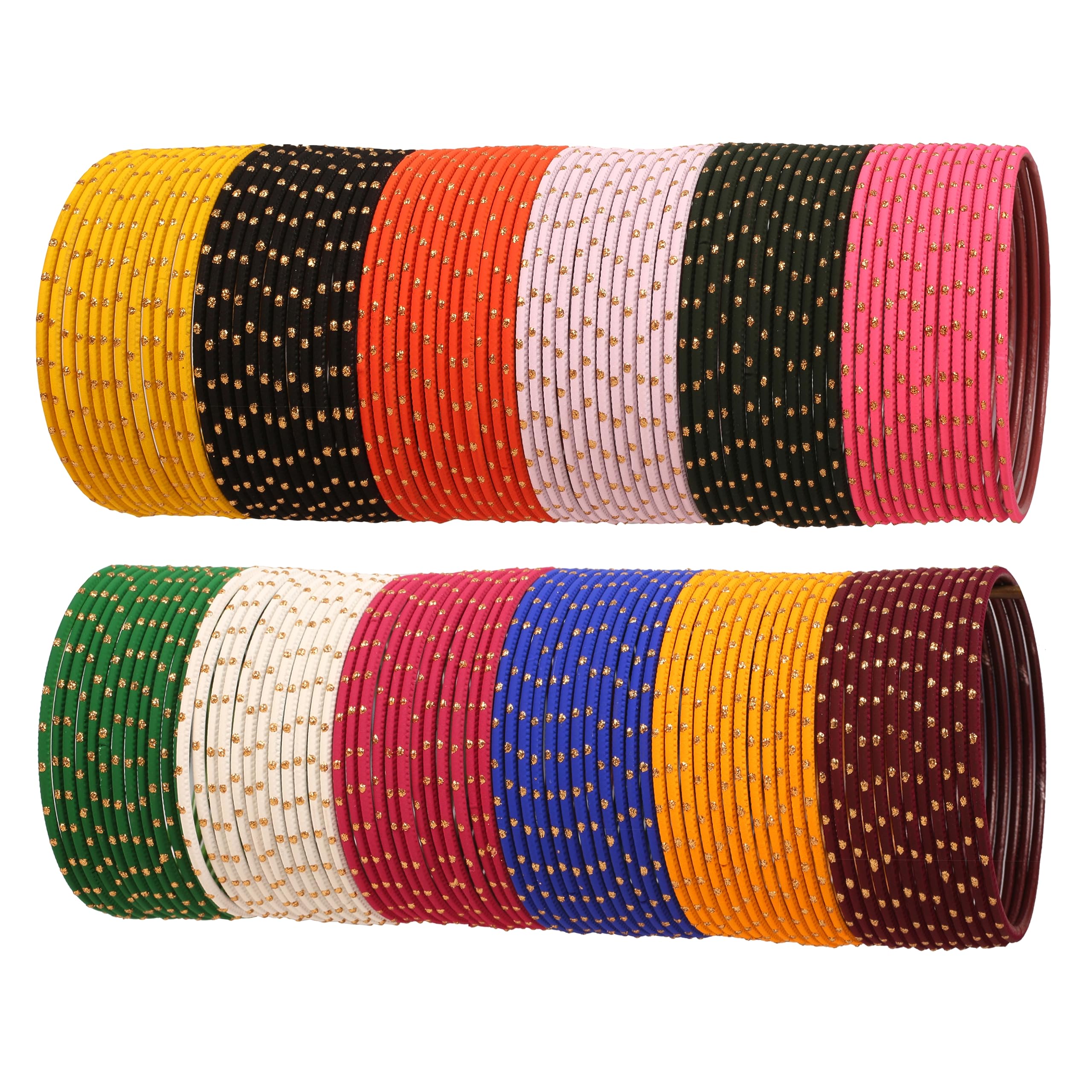 Touchstone New Colorful Bangle Collection Indian Bollywood Alloy Metal Rich 12 Gorgeous Live Textured Matte Finish Colors Bracelets Bangle Set of 144 for Women.
