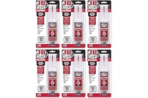J-B Weld 50112 6 Pack 0.85 oz. ClearWeld Syringe Quick Setting Epoxy, Clear