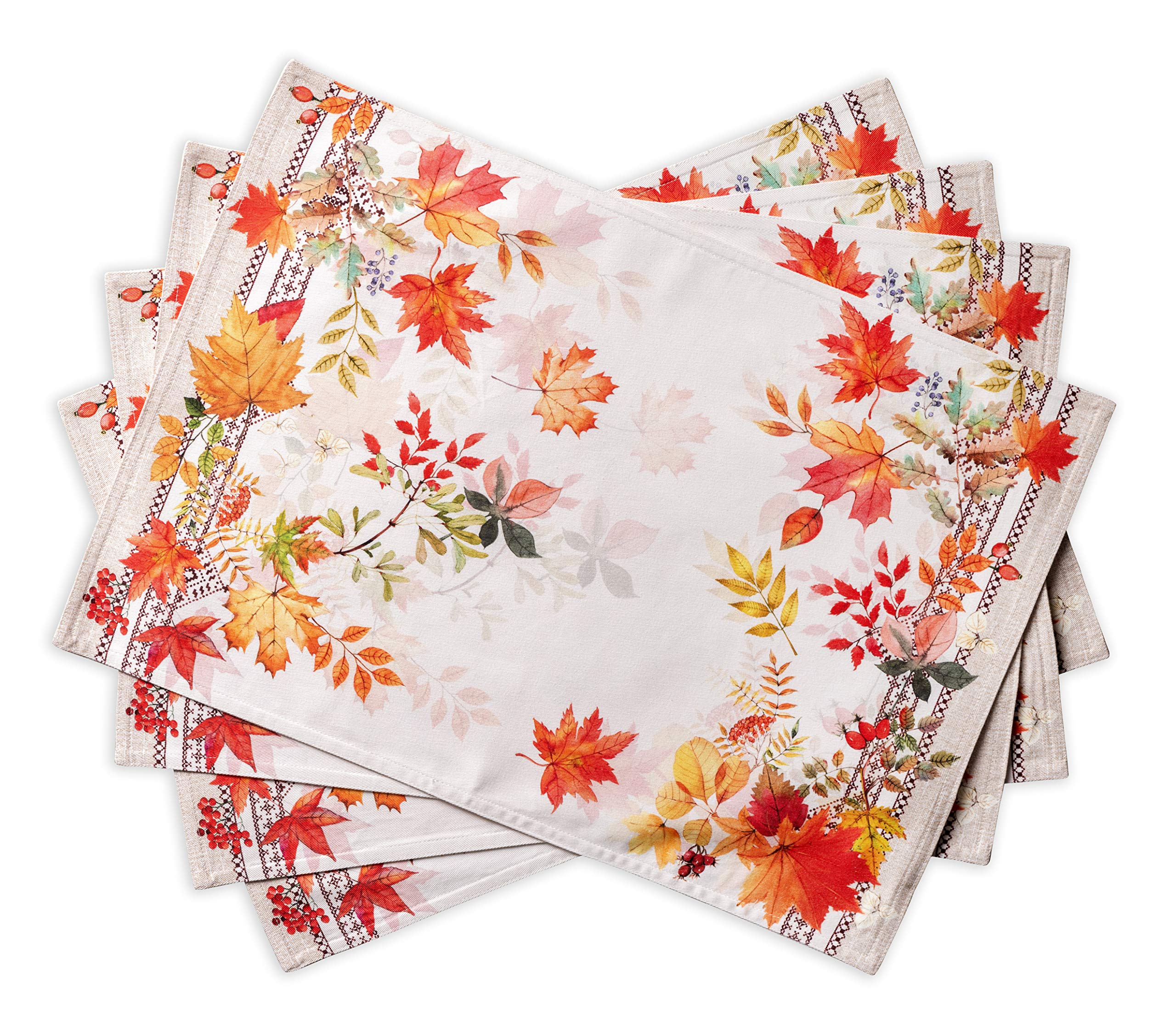 Maison d' Hermine Placemats Set of 4 100% Cotton Washable Cloth Place Mats, Reusable Table Mats for Christmas Decorations Kitchen Dining Party Wedding Restaurant (Amarante, 33 CM x 48 CM) — image 1