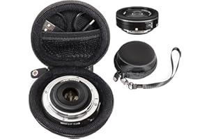 WGear Semi-Hard Lense Case for DSLR Camera Lens (Canon, Nikon, Sony, Pentax, Olympus, Panasonic,etc), Medium Size with Carabiner, lens cleaning wipe (Black Medium) (Black X-Small)