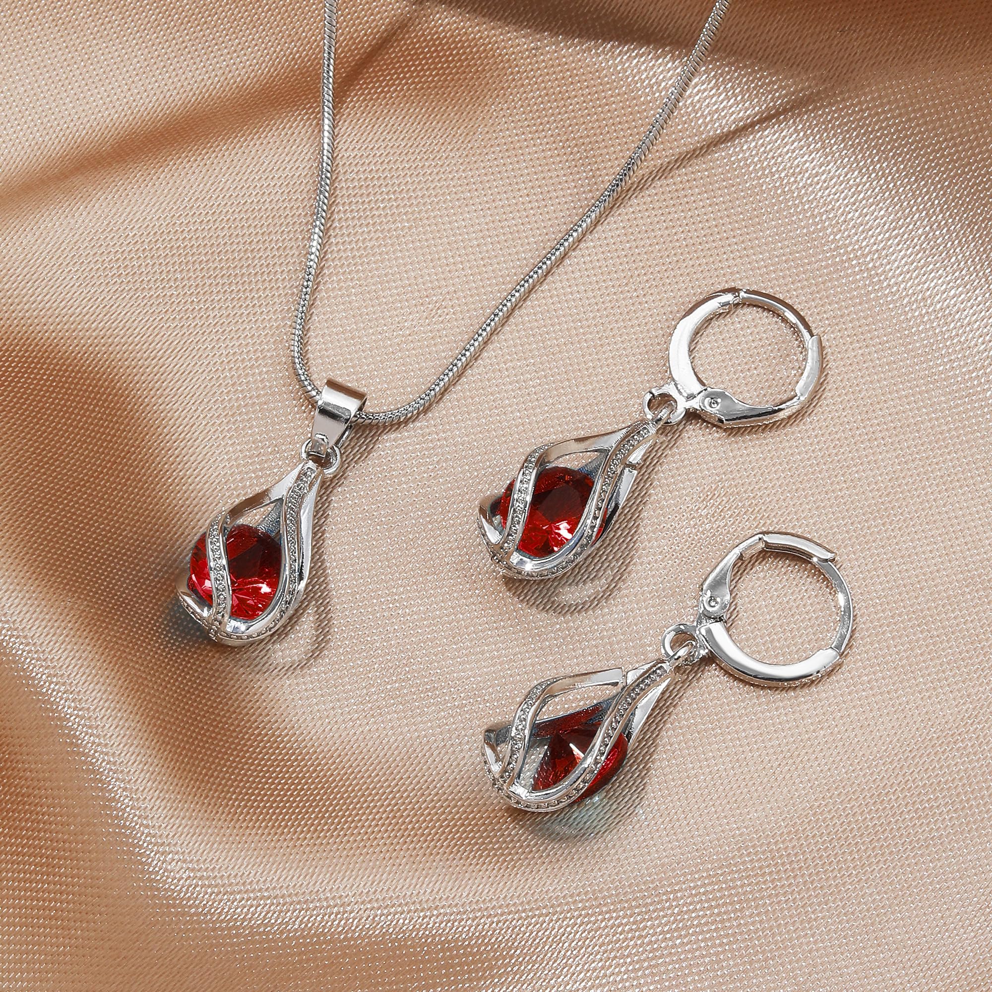 IFKM Silver Jewelry Sets for Women Rhinestone Crystal CZ Bridal Bridesmaid Accessories Necklace Earrings set for Wedding Prom Anniversary Birthday Gifts
