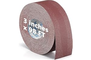 120 Grit Sandpaper Roll 3''x98 ft Long Emery Cloth Sand Paper Roll Aluminum Oxide Abrasive Sanding Belt for Drum Sander Sandp