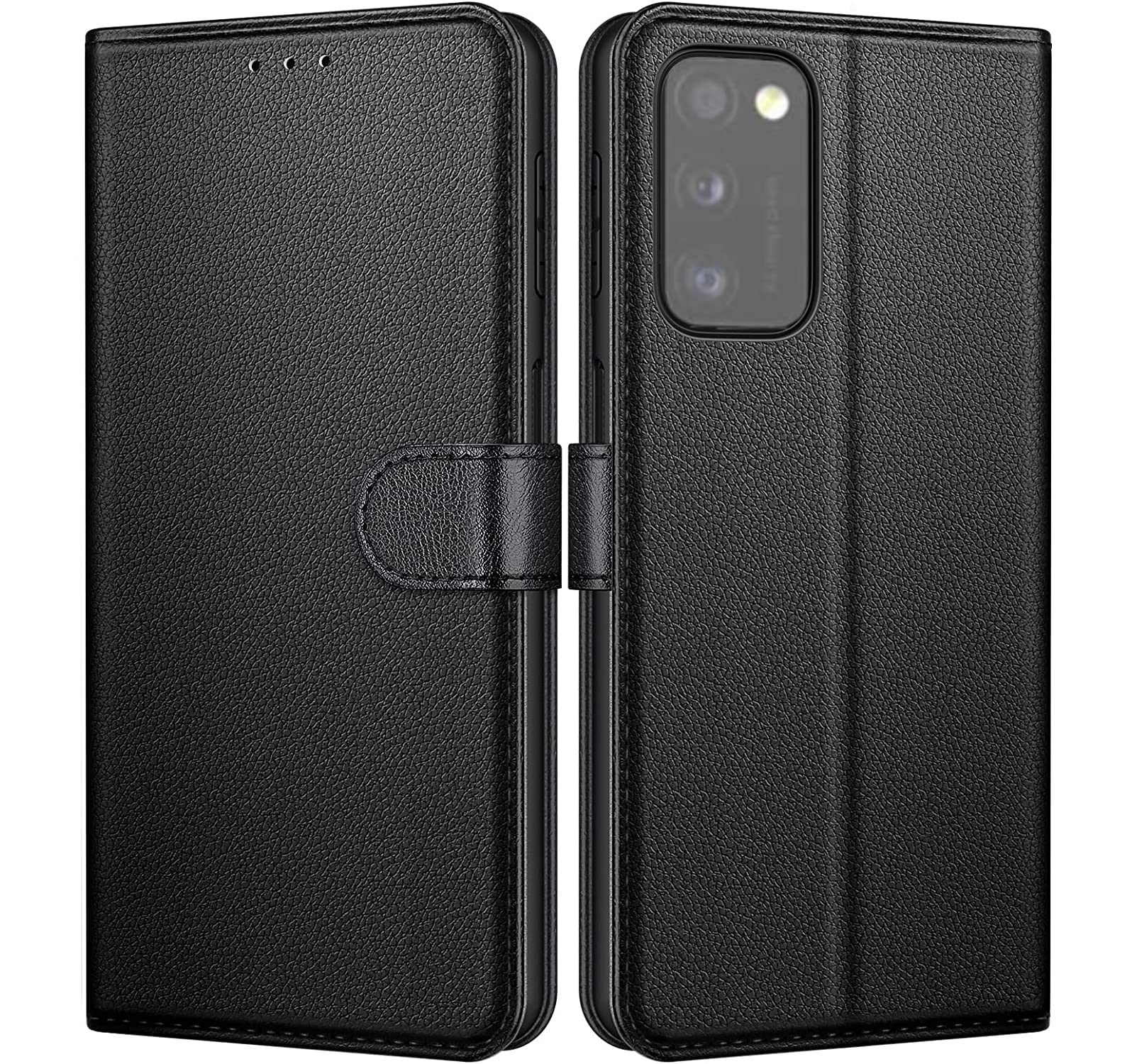 NWNK13 For Samsung A41 Phone Case Premium Leather Flip Case Book Wallet Case Card Holder Media Stand Shock Proof Protective Phone Cover Compatible for Samsung Galaxy A41 (Black)