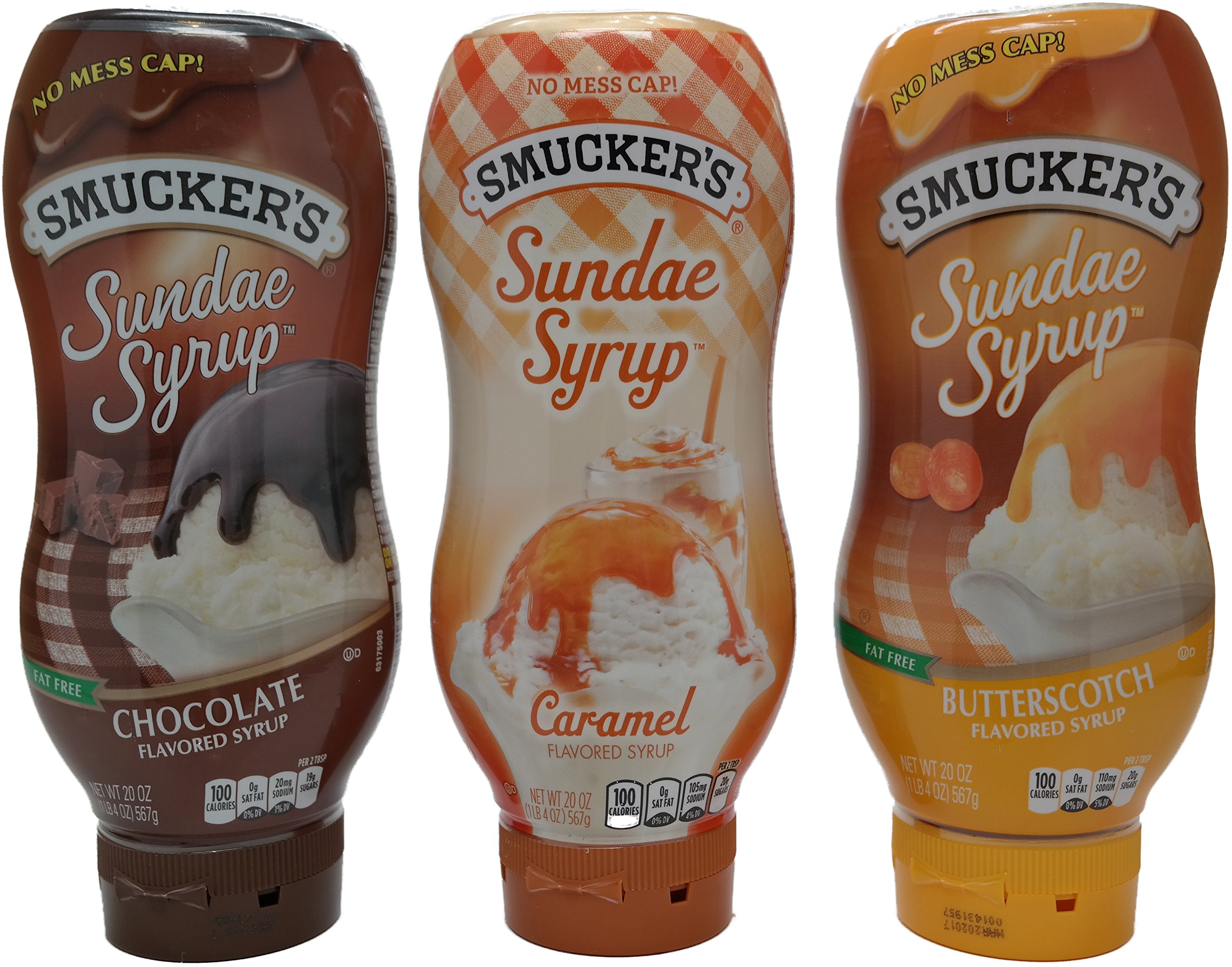 Smuckers Sundae Syrup Caramel, Butterscotch & Chocolate Ice Cream
