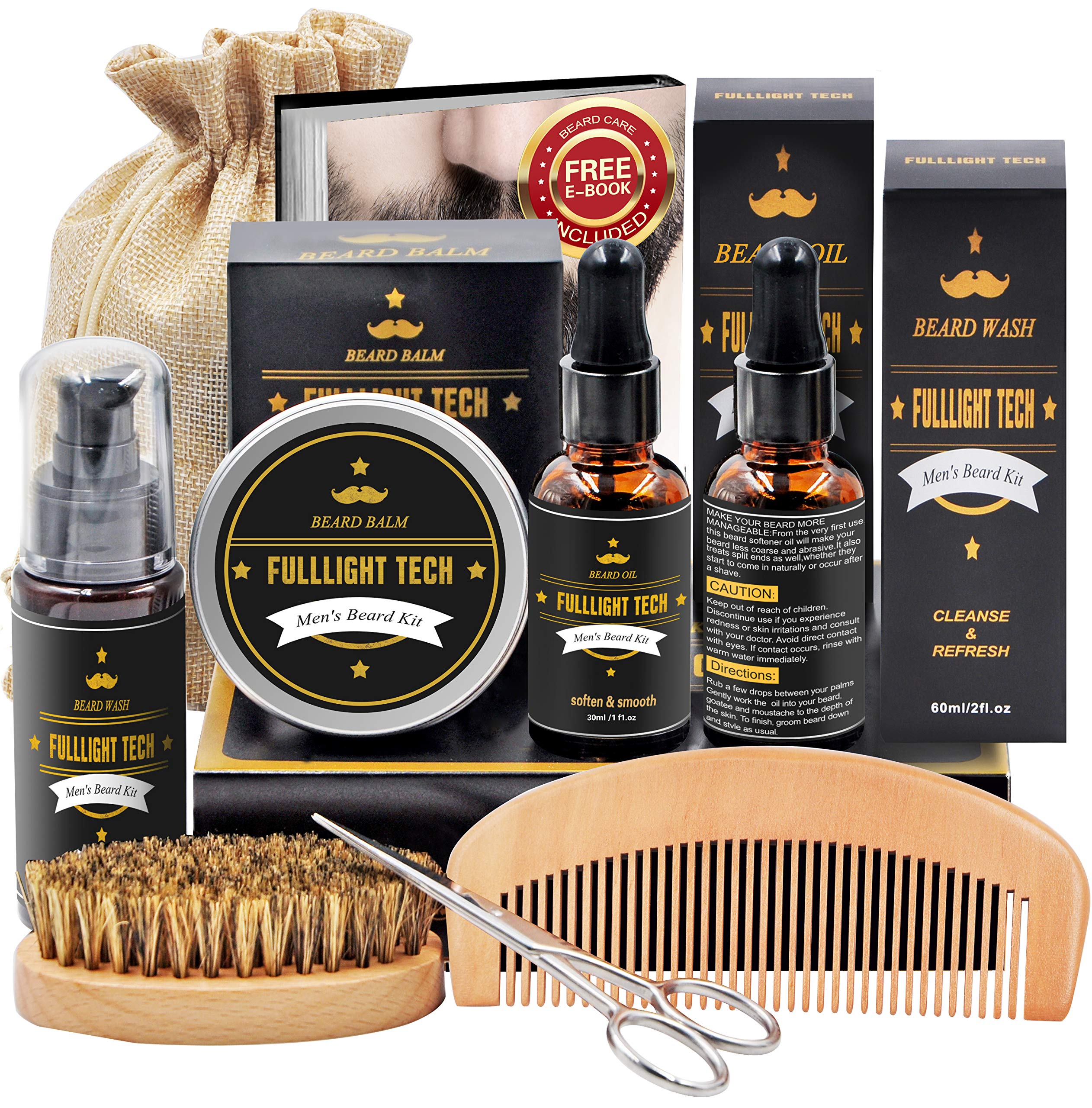 isner mile beard kit for men grooming & trimming tool with beard shampoo wash