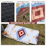 LARUTAN Waterproof Picnic Blanket 200x200CM Sandproof Beach Mat view 4