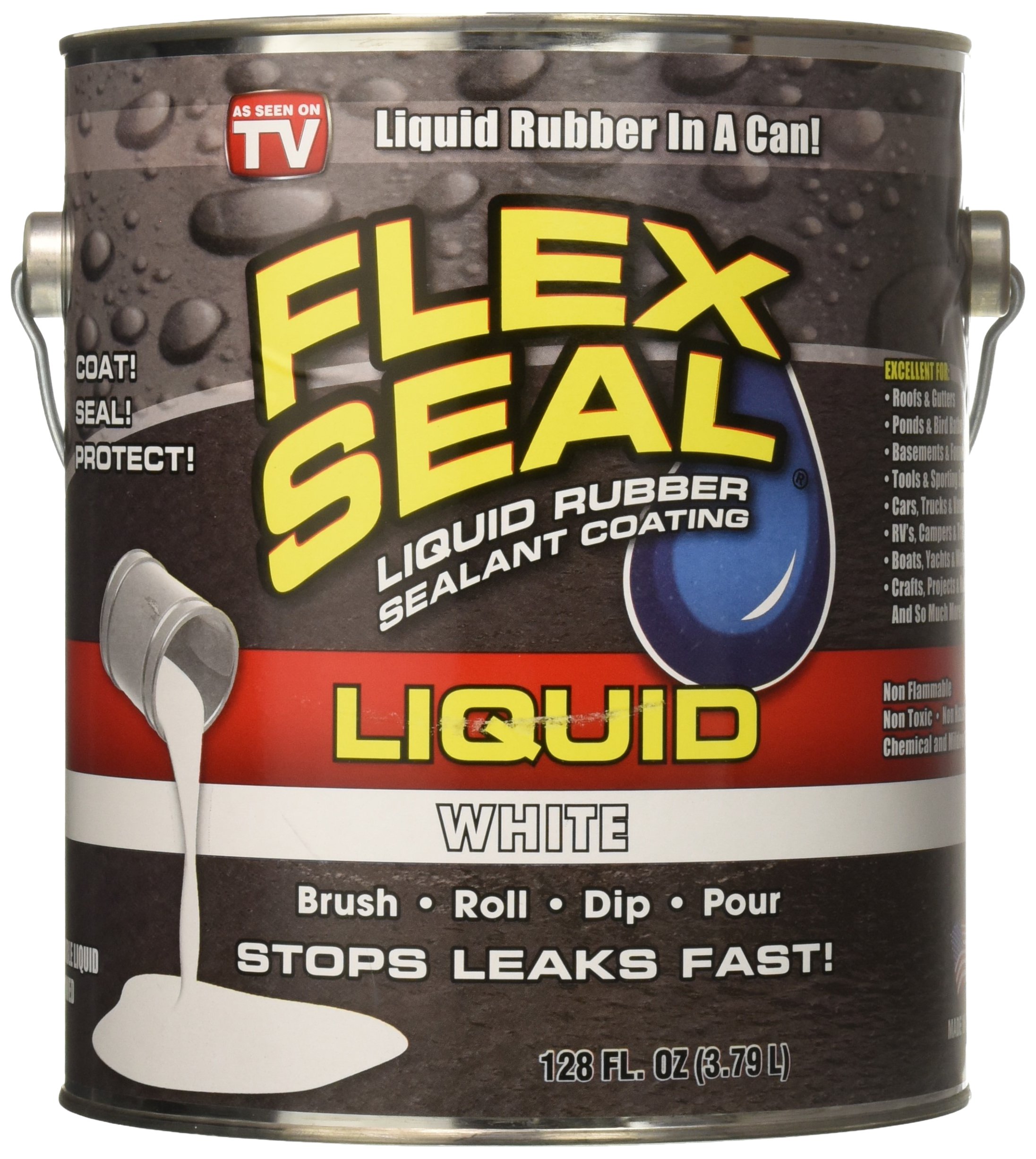Flex Seal Liquid LFSWHTR01 Gallon Flex Seal Liquid, White 853517006368