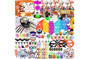 PURPERCAT 248 Pcs Halloween Party Favors, Bulk Halloween Toys Halloween Party Toys Assortment Goodie Bag Stuffers Pinata Filler Trick or Treat Classroom Party Supplies for Kids Classroom Prize