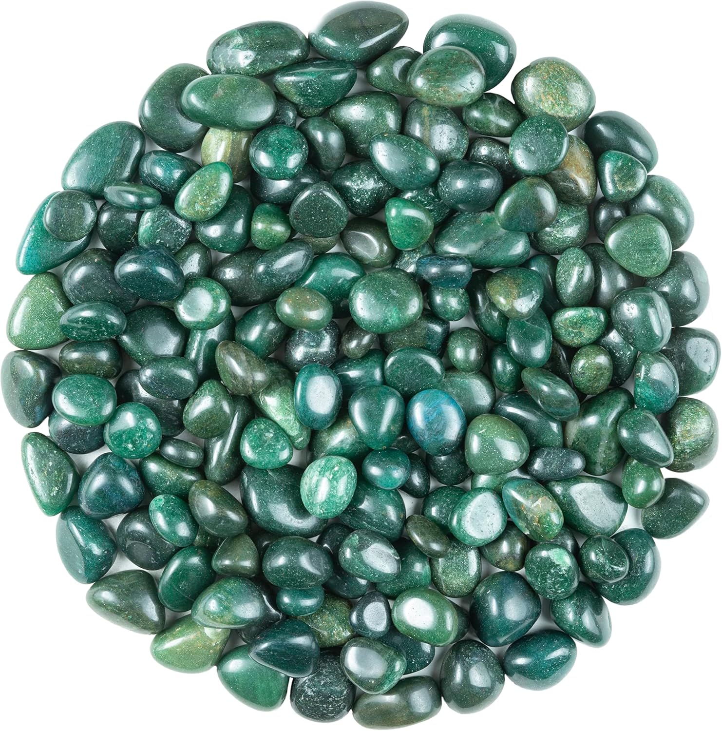 Indoor Fountains & Accessories - Crocon 1LB Green mica Tumbled Stones and Crystals Bulk 2000+ Carats, Polished Stones - Rock Collection - vase Filler tumbles Crystals Healing Reiki - Gemstone Gifts, Fountain tumbles Size 20 mm