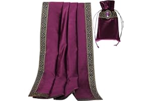 DOARLUO Altar Tarot Table Cloth - 25.6 x 25.6 Inch - Divination Wicca Velvet with Tarot Cards Bag Pouch (Purple)