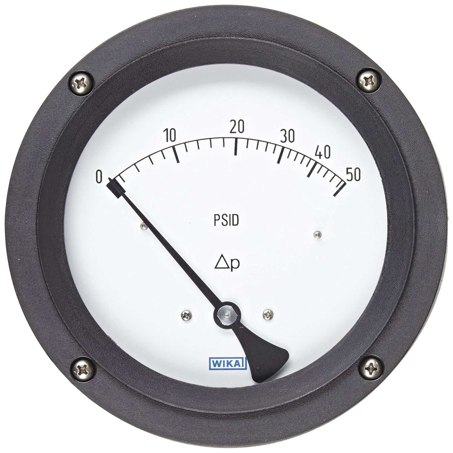 WIKA 4375552 Differential Pressure Gauge, Stainless Steel 316L Wetted
