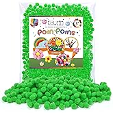 Caydo 1cm Green Pom Poms, 500 Pieces Craft Pom Poms Balls for Kids Creative Arts and Crafts School Project Supplies Craft St. Patrick's Day Decorations