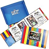 Class Keeper School Memory Book, Primary Stripes Scrapbook Album for Kids - Preschool to College, Keepsake Pocket for Every G