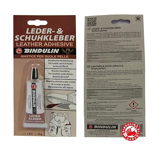 Leder- & Schuhsohlen-Kleber 28 g Tube SB. Wasserfeste, elastische Verklebung für Basteln, Schuhe Schuhsohlen Lederhäute und L