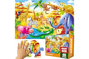 QUOKKA Giant Floor Puzzles for Kids Ages 3-5 - 2x3 Feet 48 Piece Puzzles for Kids Ages 4-8 - Educational Toys on Large Puzzle
