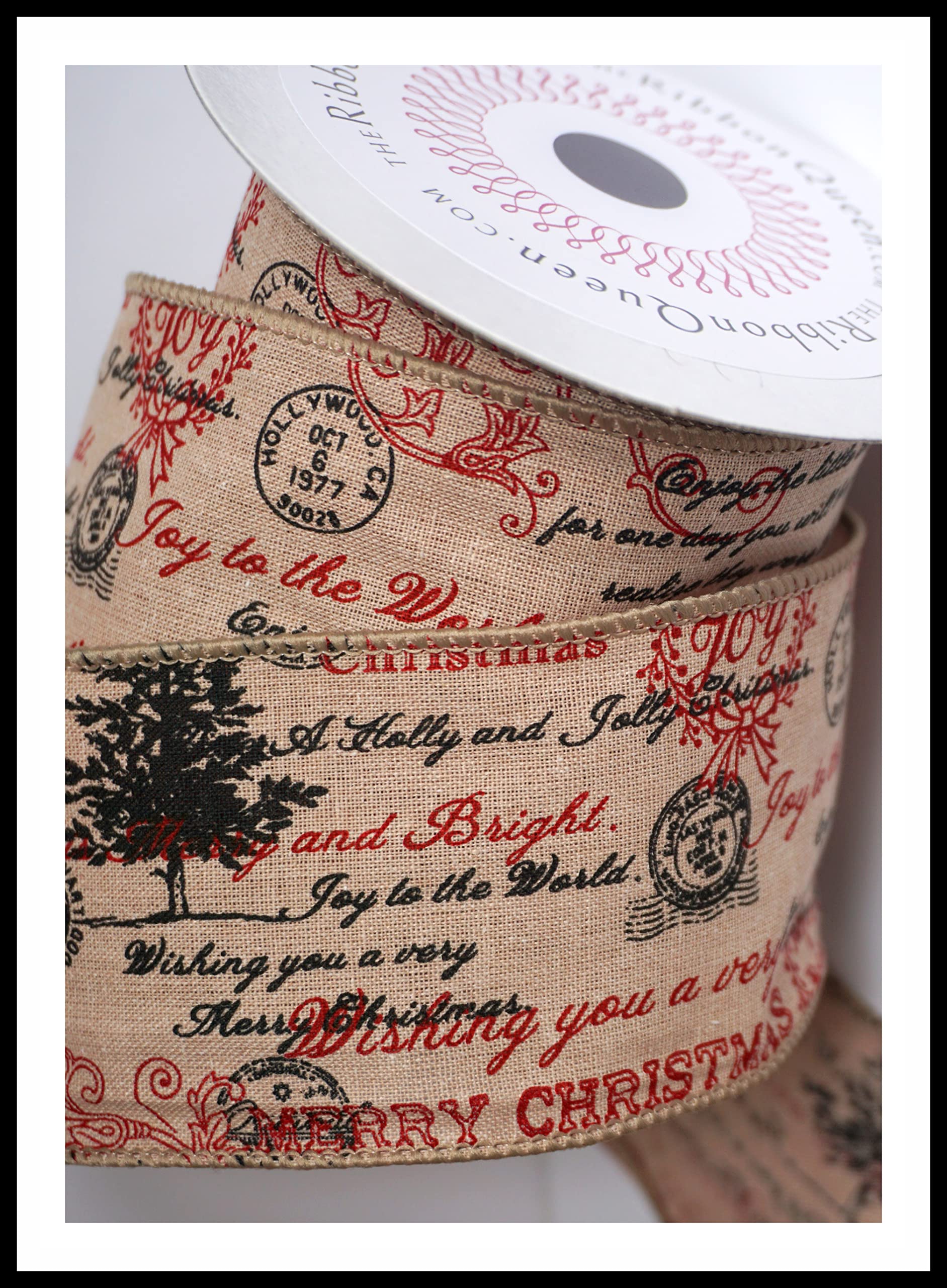 10m x 2.5” (63mm) Roll Wire Wired Edge Christmas Ribbon Tree Tinsel Wreath Gift Cake Bows. from a UK Specialist Company – Buy with Confidence. (Victorian Greetings)